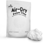 White Air Dry Foam Clay Bulk Pack - Squishy, Soft Clay for Slime, Cosplay, Modeling, Molding, Sculpting, Arts & Crafts Projects - No-Bake Craft Clay in a Standup Zip Bag - 1.1 Pounds (500 Grams)