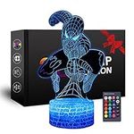 LED Superhero 3D Night Light,Kids Night Lights 16-Color Dimmable with Remote Smart Touch,Christmas and Birthday Gifts for Boys Girls and Kids (Spiderman)