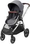 Maxi-Cosi Zelia 3 Luxe 2-in-1 Prams Travel System, 0 - 4 Years, up to 22 kg, Baby Stroller, Reclinable, Reversible Pushchair Seat & Pram Body, One-Hand Fold, XXL Shopping Basket, Twillic Grey