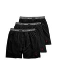 POLO RALPH LAUREN Men's Classic Fit Cotton Knit Boxer Shorts - 3 Pack, Polo Black/Red, X-Large