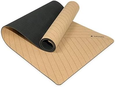Navaris Esterilla de Yoga de Corcho Antideslizante - Alfombra para Entrenamiento de Gimnasia - Colchoneta de 183 x 61 x 0.5CM con Correa de Transporte