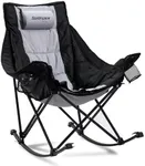 Swonder Oversized Rocking Camping Chair with Innovative 2-in-1 Removable Seat Cushion for All Seasons, Fully Padded Folding Outdoor Chair with Headrest and Carry Bag