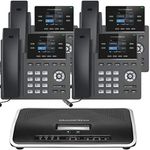 Business Phone System by Grandstream: GRP2612P Package Including Auto Attendant, Voicemail, Cell & Remote Phone Extensions, Call Recording & Free Phone Service for 1 Year (4 Phone Bundle)