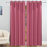 Galaxy Home Decor 1 Piece Room Darkening Thermal Insulated Blackout Curtains for Long Door 9 Feet, Pink (Pink, 9 Feet (1pc))