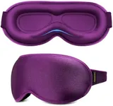 Weighted Sleep Mask for Women Men - 3D Contoured Sleep Mask for Lash Extensions, FACEMOON Blackout Eye Cover, Adjustable Blindfold for Travel, Airplane,Night(Purple)