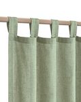 KOUFALL Sage Green Patio Door Curtains for Sliding Glass Doors,2 Panels Linen Sheer Cottagecore Long Curtains for Dining Room Living Room Bedroom Windows,96 Inch Length,Set of 2 Pack