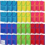 36 Sets Large Book Pouches Book Buddy Bags for Classroom Bulk Reading Bags Book Bag with 40 Pcs Name Tags for Kids Students School, 15 x 11.8 Inch