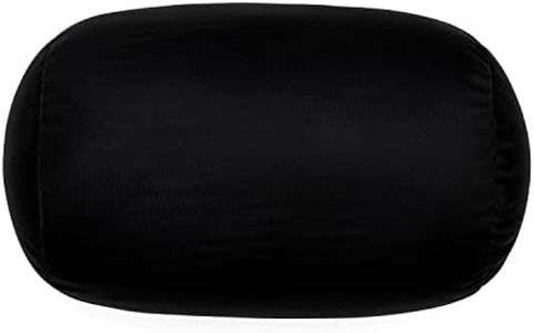 Focustree Squish Bean Bed Microbead Pillow Bolster Tube Body Pillow Smooth Cool Touch Fabric Neck & Back Support Throw Travel Pillow Fun Colors (Black)