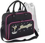 MusicaliTee Ice Skating - Spinning Girl - Personalised - Black + Magenta - Duo Skate Kit & Wet Bag