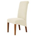 MILARAN Large Chair Covers for Dining Room, Soft Stretch Chair Slipcover for Large Size Dining Chair, Washable Removable Parsons Chair Protector,Set of 2,Cream