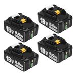 4 Packs 8.0Ah 18V Replacement Battery for Makita 18v Battery Compatible with 18v Makita Batteries BL1850 BL1830 BL1860B BL1860 BL1830B BL1840 BL1820 BL1815 BL1835 BL1845