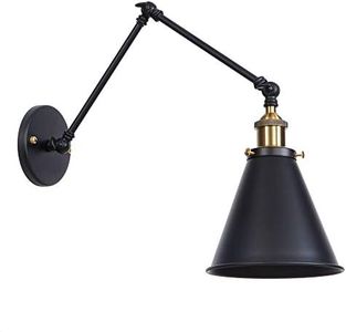 Wall Sconce Adjustable Retro Wall-Lights Swing Arm Edison Vintage Wall-Lamps Brass Black