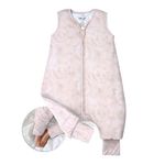 Nyte Nyte Baby - 1.-TOG Frosty Rose, 6-12 Months, Sleeveless Sleep Sack, Soft Baby & Toddler Sleeping Sack, Breathable Bamboo Sleep Sack with Adjustable Feet Cuffs & Anti-Slip Grip