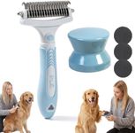 NEKSKA Dog Nail File with Double Sided Deshedding Brush for Dogs & Cats, Dog Nail File Scratch Board Replaceable Sandpaper, Dog Scratch Pad for Nails (A)