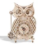 3D Wooden Puzzle Owl Clock Kit Model Kits to Build for Adults Funny Bird Puzzles Animal Shaped Craft Toy