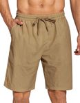 COOFANDY Mens Khaki Casual Board Shorts Regular Fit Lightweight Summer Beach Walking Shorts