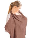 Increase Feeding Covers for Nursing Mom,Nursing Cover for Breastfeeding, Brown Cover for Soft and Breathable Feeding Scarf Feeding Cover Versatile Multi-Functional Nursing Shawl for Mother