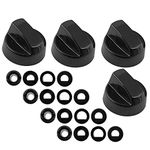 SPARES2GO Universal Gas Fire Trouser Press & Storage Heater Black Control Knobs (Pack of 4)