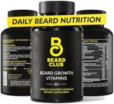 The Beard Club - Biotin Beard Growth Vitamins - Support A Thicker Fuller Beard, Fill in Patches - Minerals & Multi-Vitamins Help Support and Stimulate Healthier Facial Hair Growth