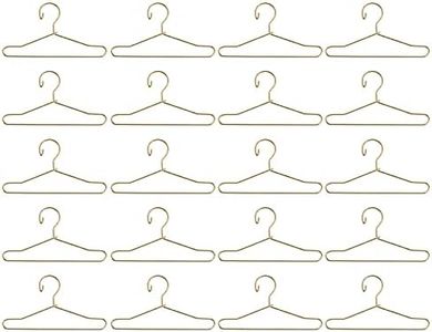 HEALLILY Coat Hanger 20 Pcs Doll Clothes Hangers Miniature Wire Hangers, Metal Hangers for Doll Dress Necklaces (6.5CM Golden) Clothes Hanger