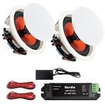 Herdio 8 Inch Bluetooth Ceiling Speakers Max Power 480 Watts 2 Way Flush Mount in Wall Speaker Great for Bathroom, Kitchen,Living Room,Office(1 Pair)