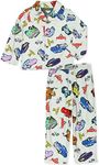 Disney Cars Toddler Kids Flannel Coat Style Pajamas Set (5T, Grey)