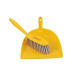 Classy Touch Hand Held Dustpan and Brush Set for Household Cleaning, Kitchen, Garage, Bathroom, Laundry or Utility Room - (35 cm Yellow)