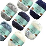KnitPal Off-The-Yak Wool Yarn for Crocheting, 25% Yak, 50% Wool, 25% Acrylic - Wool Acrylic Blend Yarn - Aran Yarn/Heavy Worsted Wool Yarn 4 Weight - 7 Skeins, 840yds/700g - Blue Pack