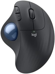 Logitech Ergo M575S Wireless Trackball Mouse, Wireless Ergonomic Mouse with Bluetooth and Encrypted Dongle, Comfortable Thumb Control, Precise and Smooth Tracking, for PC/Mac - Graphite Blue Ball