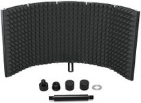 aleawol Microphone Isolation Shield, 5 Panel Microphone Acoustic Shield, 180° Adjustable Mic Isolation Shield, Microphone Sound Shield for Any Condenser Microphone Recording Studio Equipment