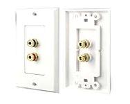 Pyle-Home PHWP1 Dual Post Binding/Banana Plug Wall Plate, White