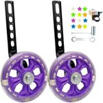 DDJKCZ Training Wheels Flash Mute Big Wheel Compatible for 12 14 16 18 20 inch Single Speed Bicycle (Deep purple)