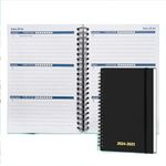 Planner 2024-2025 - Monthly Weekly Daily Planner 2024-2025, January 2024- June 2024 Planner 18 Month Planner, 5.2"x7.5" Spiral Bound, Black