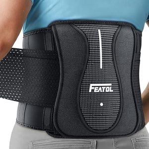 FEATOL Back Brace for Lower Back Pain with Removable Support Pad, Adjustable Dual Lumbar Support for Women Men, Herniated Disc, Sciatica & Strain, Size 4XL 63''-68.9''