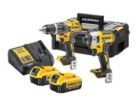 DEWALT TSTAK™ Twin Kit 1 x 18V DCD796 XR Brushless Combi Drill 1 x 18V DCF887 XR Brushless Impact Driver 1 x 10.8-18V DCB115 XR Charger, 2 x 18V 4.0Ah Li-ion Batteries and 1 x TSTAK™ Case