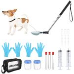 Kanayu 17 Pcs Dog Urine Collector Dog Urine Collection Pack, Include Telescopic Dog Urine Sample Catcher, Urine Sample Cups, Pipettes, Vials and Syringe for Pet Pregnancy Pee Test, Veterinary Supplies