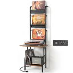 Record Player Stand with Power Outlet, Record Player Table with Vinyl Record Storage up to 200 Albums, Turntable Stand with Record Holder Vinyl Display Shelf, Record Player Cabinet Organizer Rack