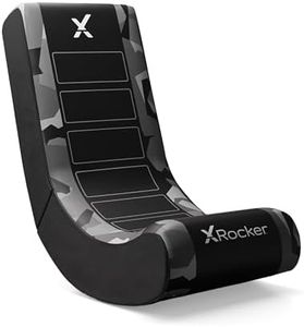 X-Rocker Geo Camo Kids Gaming Chair - Foldable Floor Rocker for Console & Video Games, Low Rocking Seat for Children & Juniors – Grey, Amazon Exclusive