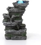 WICHEMI Indoor Water Fountain Tabletop Fountain Stacked Rocks Waterfall Fountains Indoor Water Feature Feng Shui Zen Meditation Relaxation Desktop Fountain for Home Office Decor (Style 21)