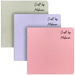 3 pcs Mini Watercolor Sketchbook 10X10cm 300GSM Portable Square Painting Notebook 60pgs (30 Sheets Front Back 2 Textures) Drawing Papers Artists Paper Pads Pink Light Purple Light Gray