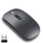 YCTech Bluetooth Mouse, Slim Silent Rechargeable Bluetooth Mouse For PC Laptop Computer Apple MacBook Pro/Air iPad Tablets, with Mini USB Receiver