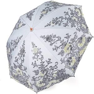 BABEYOND Lace Parasol Ultraviolet-Proof Folding Umbrella UPF50+ Vintage Flower Embroidery Umbrella for Wedding Party and Photo Shooting (Style3-Gray) (Laceumbrella-2)