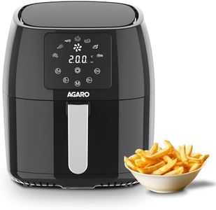AGARO Sapphire Digital Air Fryer For Home, 4.5L, Electric Air Fryer Oven, 1400W, 7 Preset Programs, 360° Air Circulation, Convection Oven, Digital touch Display, Fry, Bake, Roast, Toast, Black.