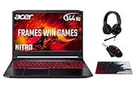 Acer Nitro 5 AN515-44 15.6 Inch Gaming Laptop (AMD Ryzen 5 4600H, 8GB RAM, 512GB SSD, NVIDIA GTX 1650Ti, Full HD 144Hz Display, Windows 10, Black), Plus Headset/Mouse/Mouse Pad - Amazon Exclusive