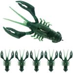 Crawfish Lures for Bass Fishing, Pre-Rigged Soft Fishing Lures, Amazing Bass Fishing Gifts for Men, 3inch, 5/8oz, 5Pcs-Water Melon