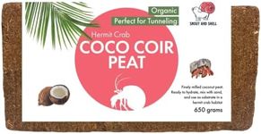 Snout and Shell Coco Peat Reptile & Amphibian Bedding 1.4 lbs - Perfect for Frogs, Salamanders, Geckos & Snakes Tunneling - 100% Organic Coconut Husks - 650 Grams, Brown