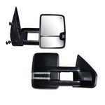 Brovw Towing Mirrors Compatible with Ford 2004 2005 2006 2007 2008 2009 2010 2011 2012 2013 14 F150 with Power Heated LED Signal and Puddle Light Trailer Tow Mirrors Pair set Pickup Truck