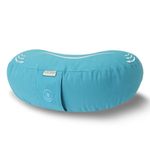 Core Asana Half Moon ZAFU Meditation Cushion, Buckwheat Filling, Washable Organic Cotton Cover, Carry Handle, Mindful Comfort, Reduce Tailbone Pressure & Improve Posture (Cyan)