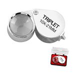 Metal Jewellery Magnifier, GLADFRESIT Folding Handheld Jewellers Loupe Magnifying Glass Lens for Jewellery Identification, Insects Observation, Newspaper Books Reading (10X)