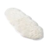 Nordic Sheep Real Sheepskin rug 170x60 | Sheepskin Rugs for Living room and Sofa | Bedside Rugs for Bedrooms | Large Fluffy rug is breathable & heat-regulating in color White